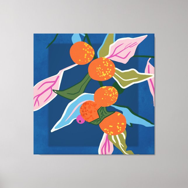 Lush Orange Botanicals Canvas Print (Front)