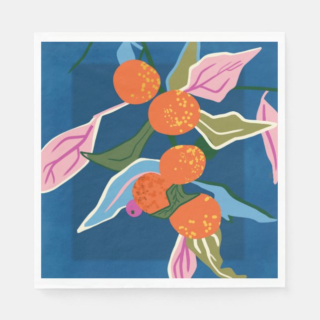 Lush Orange Botanicals Napkin (Front)