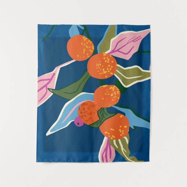 Lush Orange Botanicals Tapestry (Front)