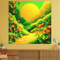 Lush Orange Garden Art