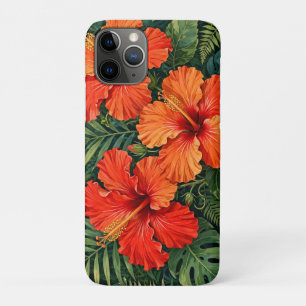 Lush Orange Hibiscus Jungle Flowers Tropical Case-Mate iPhone Case
