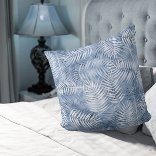 Lush Palm Leaf Pattern Windsor Blue ID956 Cushion