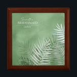 Lush Palm Leaf Wedding Bridesmaid Moss Green ID956 Gift Box<br><div class="desc">A trendy colour palette in shades from soft tea and moss to dark hunter green; sparkling geometric frames and elegant design layouts, provide the basis for this exciting wedding suite. Whether you're planning a destination wedding or staying close to home, this delicate palm leaf design set makes an eye-catching choice....</div>