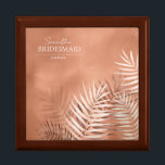 Lush Palm Leaf Wedding Bridesmaid Terra Ctta ID956 Gift Box<br><div class="desc">A trendy colour palette in shades of terra cotta, copper and rust; sparkling geometric frames and elegant design layouts, provide the basis for this exciting wedding suite. Whether you're planning a destination wedding or staying close to home, this delicate palm leaf design set makes an eye-catching choice. This coordinating gift...</div>