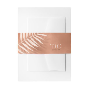 Lush Palm Leaf Wedding Terra Cotta ID956 Invitation Belly Band