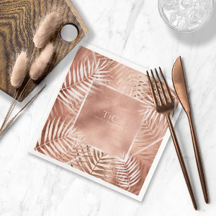 Lush Palm Leaf Wedding Terra Cotta ID956 Napkin