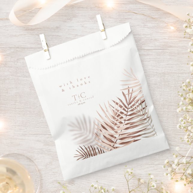Lush Palm Leaf Wedding Thanks Terra Cotta/W ID956  Favour Bags (Clipped)
