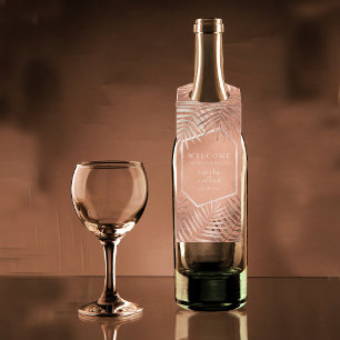 Lush Palm Leaf Wedding Welcome Terra Cotta ID956 Bottle Tag