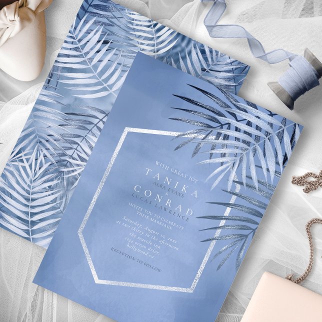 Lush Palm Leaf Wedding Windsor Blue ID956 (Creator Uploaded)