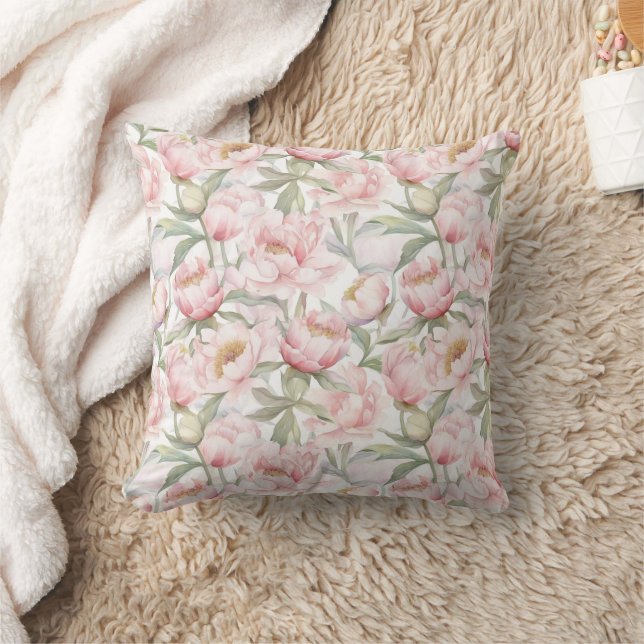  lush peony on a gentle background cushion (Blanket)