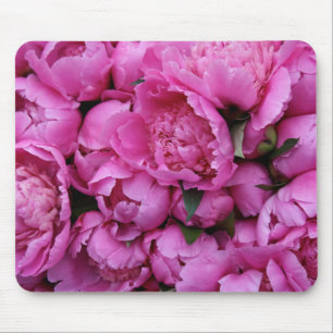 Lush Pink Peony Flowers Mouse Pad