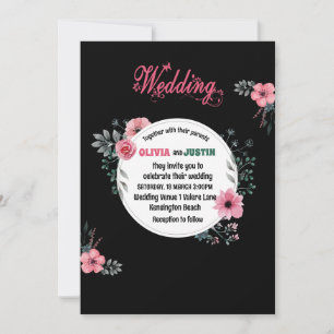 Lush pink Roses Romantic Wedding   Invitation
