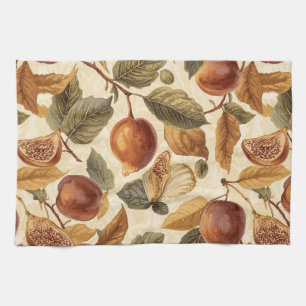 Lush Plums & Fig Leaves Kitchen Towel   Elegant