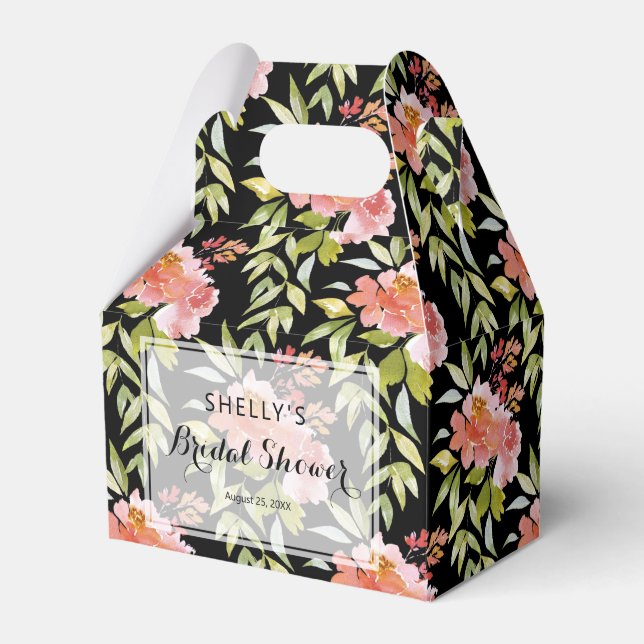 Lush Red Floral Greenery Bridal Shower Favour Box (Front Side)