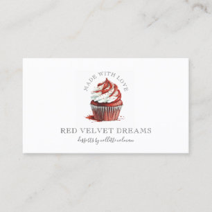 Lush Red Velvet Cupcake Pastry Chef Business Card