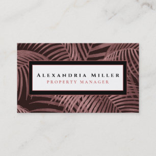 Lush Rose Pink Tropical Palm Leaves Business Card
