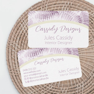 Lush Serene Pink Ferns on Arch Business Card