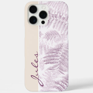 Lush Serene Pink Ferns on Orange iPhone 16 Pro Max Case