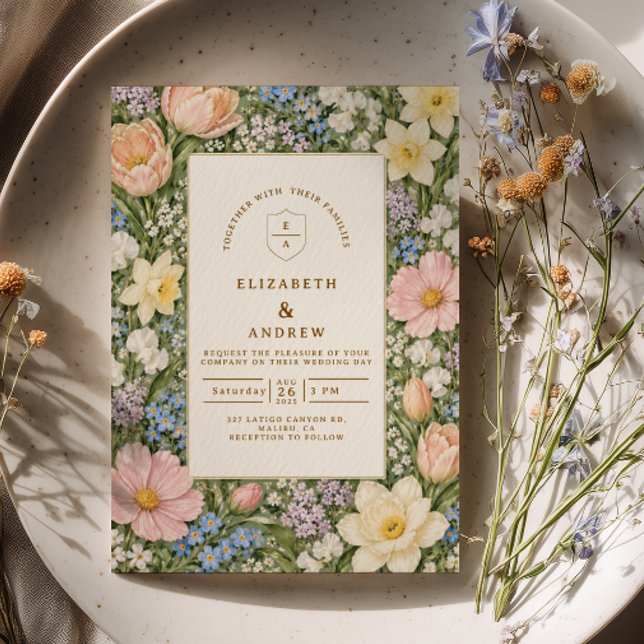 Lush Spring Floral Wedding Invitation (Creator Uploaded)