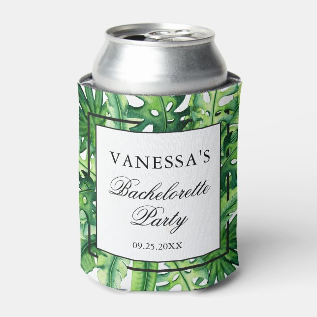 Lush Tropical Botanical Bachelorette Party Can Cooler (Can Front)