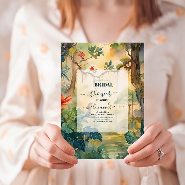 Lush Tropical Floral Bridal Shower Invitation (Creator Uploaded)