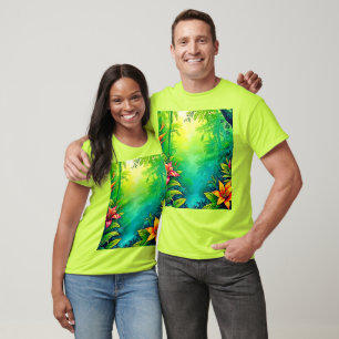 Lush Tropical Jungle Oasis Design T-Shirt