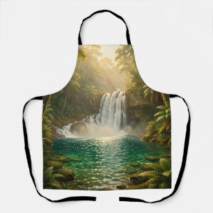 Lush Tropical Waterfall Jungle Paradise Apron