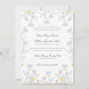 Lush Wildflower Meadow Wedding Invitation