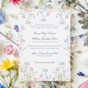 Lush Wildflower Meadow Wedding Invitation