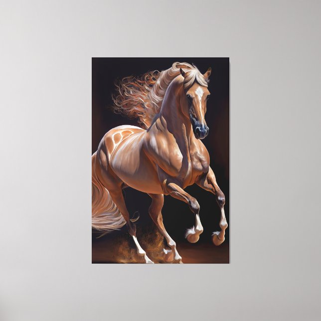  Lusitano Horse-Oil Paint Canvas Print (Front)