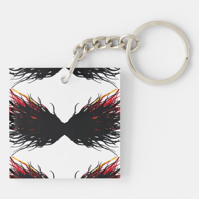 Lust Abstract 7 Deadly Sins Alcohol Ink Art Key Ring (Back)