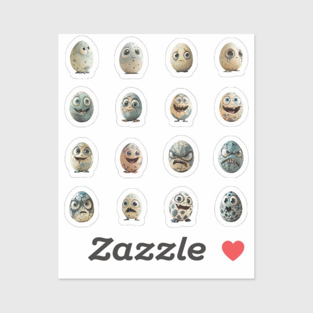 Lustic Chibi Easter eggs stickers - 16 pieces (Sheet)
