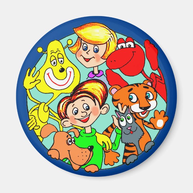 Lustige Comicfiguren Magnet (Front)