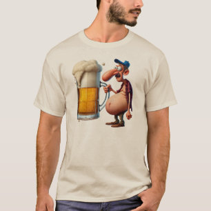 Lustige Humorfigur mit Biermaß T-Shirt