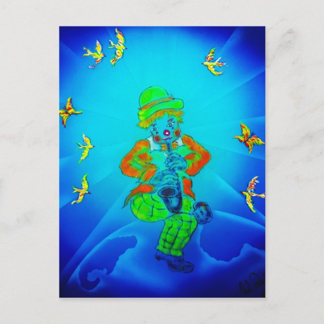 Lustige Welt Clown 2 Postcard (Front)