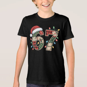 Lustige Xmas Zahl 67 mit Lichterkette Tri-Blend Shirt
