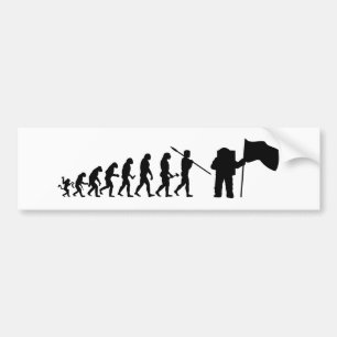 Lustiger Apollo 11 Moon landing Evolution Bumper Sticker