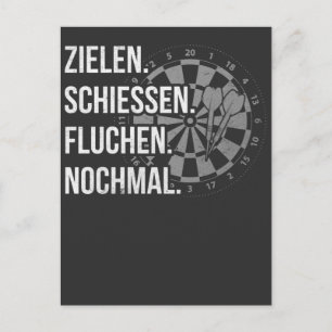 Lustiger Dart Spruch Dartscheibe Dartpfeil Problem Postcard