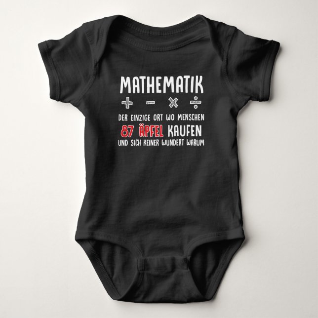 Lustiger Mathe Nerd Spruch Mathematik Schule Baby Bodysuit (Front)