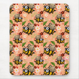 Lustiges Bienchen – helles orange Geschenkpapier T Mouse Pad