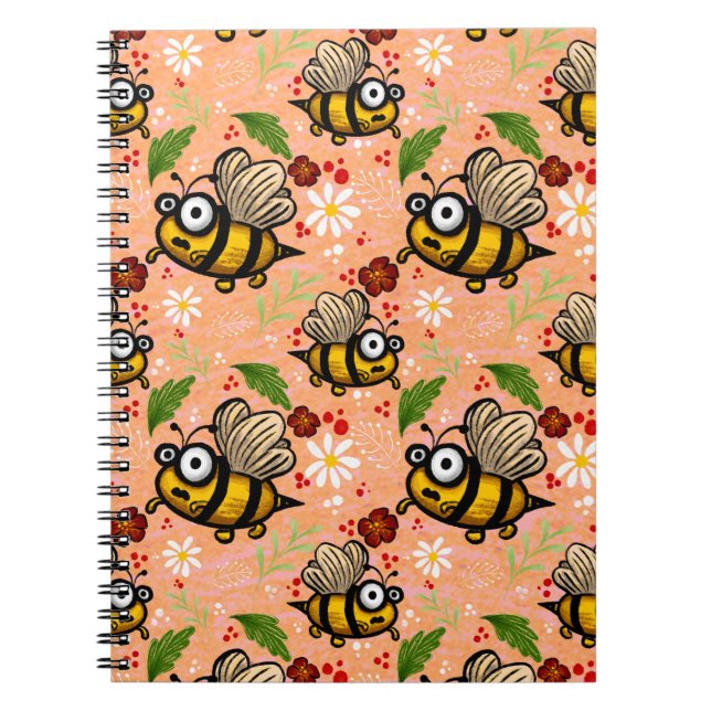 Lustiges Bienchen - zartes orange  Notizblock Plan Notebook (Front)