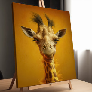 Lustiges Giraffenportrait Canvas Print