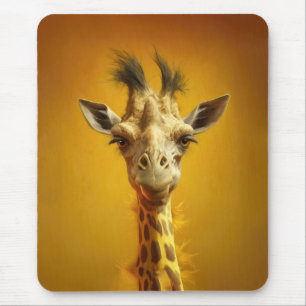 Lustiges Giraffenportrait Mouse Pad
