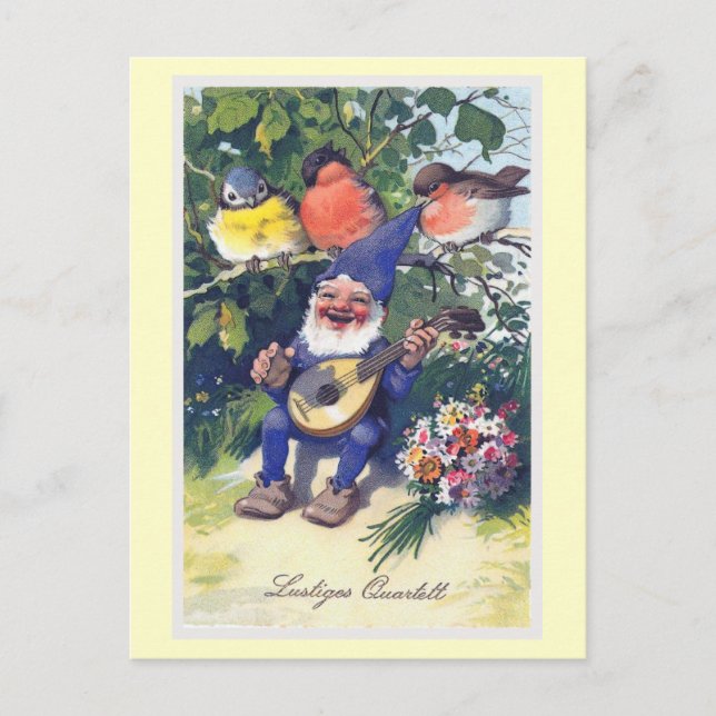"Lustiges Quartett" Vintage German Postcard (Front)