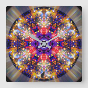Lustrous Stellar Kaleid Square Wall Clock