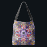 Lustrous Zen Lotus Crossbody Bag<br><div class="desc">In a stellar kaleidoscope the spirit of the Zen Lotus centers its energy. Center your energy and become as one with this cosmic tote of the new age. Pack your bag with your mat and block and blanket and head for the ashram to do your practice. Perfect for all your...</div>