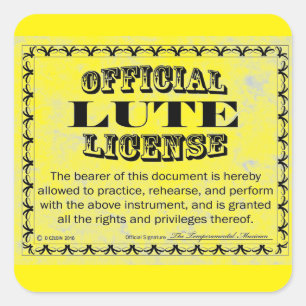 Lute License Square Sticker
