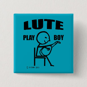 Lute Play Boy 15 Cm Square Badge