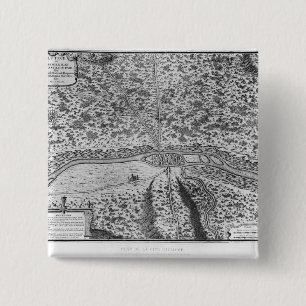 Lutetia or the first plan of Paris 15 Cm Square Badge
