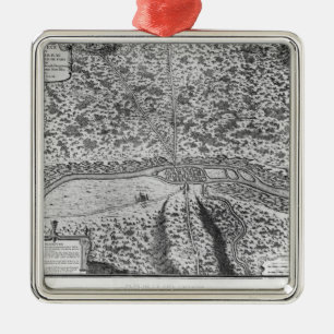 Lutetia or the first plan of Paris Metal Tree Decoration